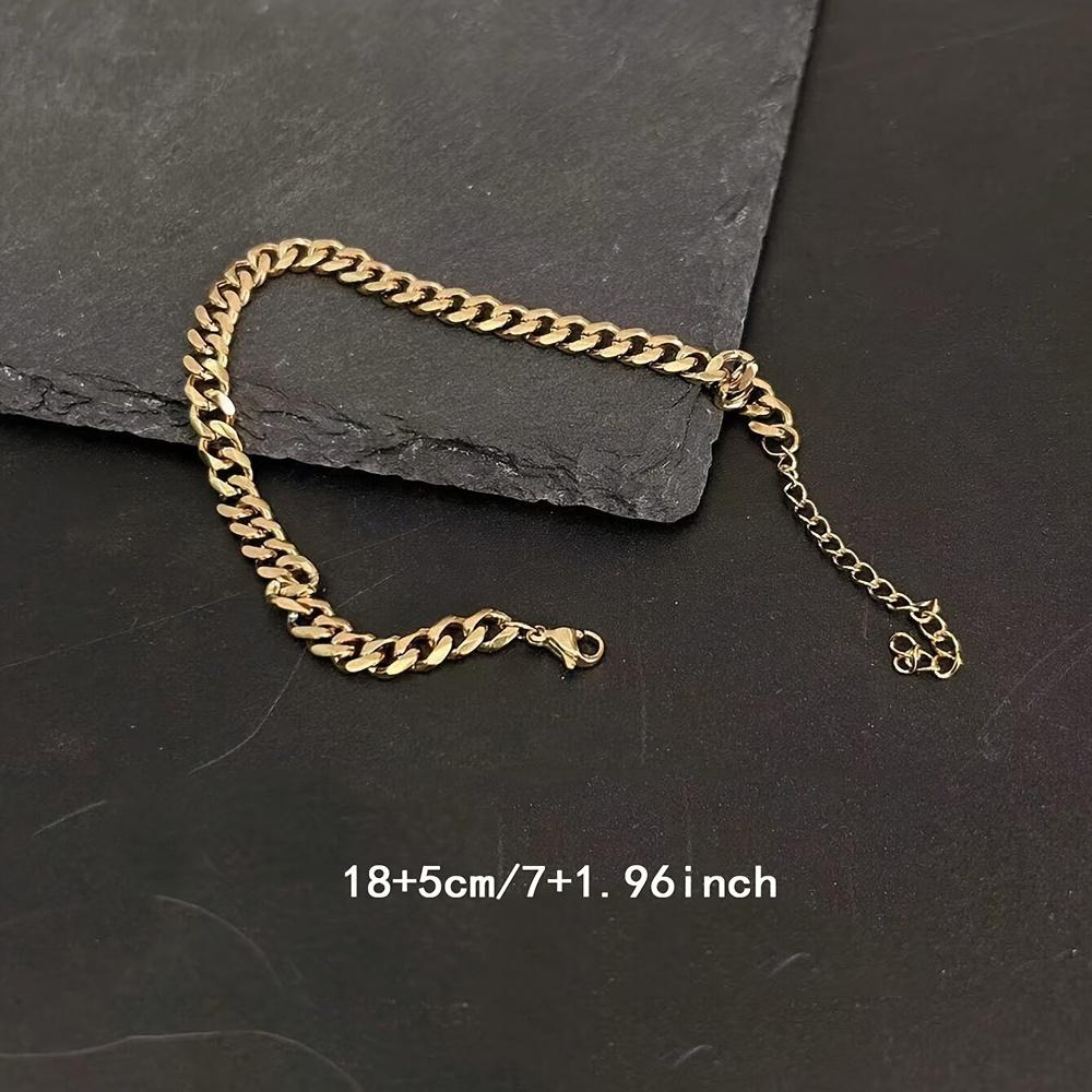 Men's Stainless Steel Chain Wrist Accessory Hip Hop Style Jewelry